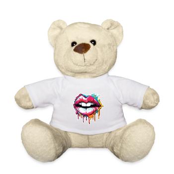 Mund / Lippen / Zähne / Zunge / lächeln / Kuss - Teddy - Weiß - Vorne