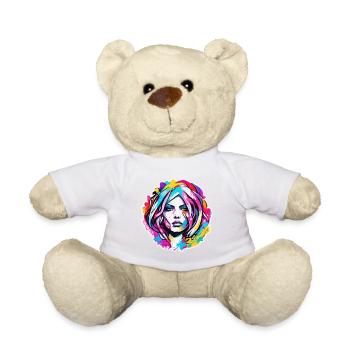 Frau / hübsch / Porträt / buntes Haar / Model - Teddy - Weiß - Vorne