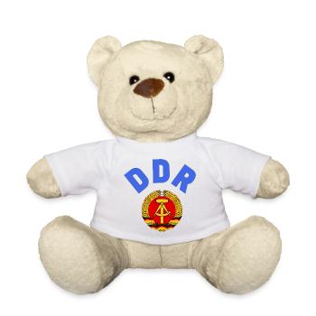 DDR 1974 WM Nationalmannschaft Retroshirt - Teddy - Weiß - Vorne