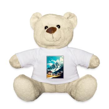Lech Österreich Vintage Reiseposter WPA Souvenir - Teddy - Weiß - Vorne