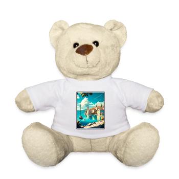 Cres Croatie Vintage voyage affiche WPA Souvenir - Nounours - blanc - Devant