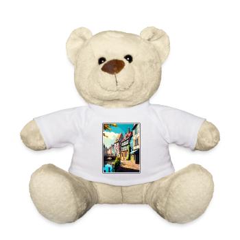 Colmar France Vintage Travel Poster WPA Souvenir - Teddy Bear - white - Front
