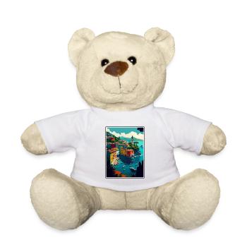 Portofino Italie Vintage voyage affiche WPA Souvenir - Nounours - blanc - Devant