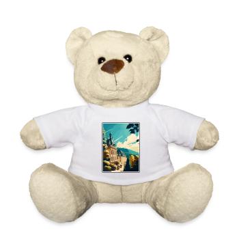 Baden Baden Allemagne Vintage voyage affiche Souvenir - Nounours - blanc - Devant