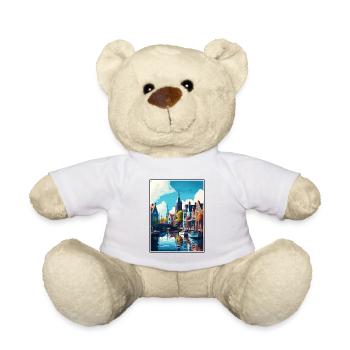 Sneek Pays-Bas Vintage voyage affiche Souvenir - Nounours - blanc - Devant