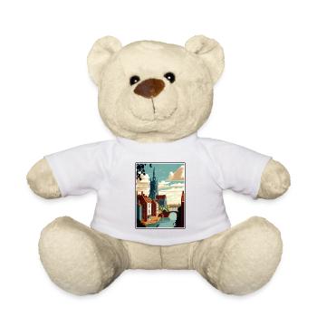 Deventer Pays-Bas Vintage voyage affiche WPA Art - Nounours - blanc - Devant