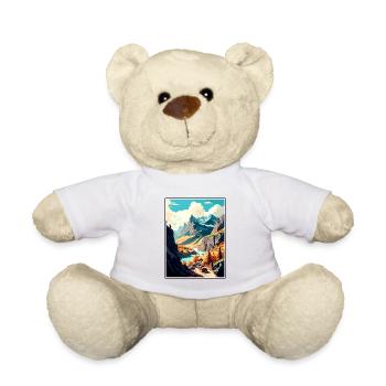 Vallée d’Aoste Italie Vintage voyage affiche Souvenir - Nounours - blanc - Devant