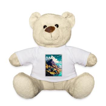 Valais Suisse Vintage voyage affiche Souvenir - Nounours - blanc - Devant