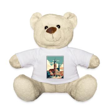 Stuttgart Allemagne Vintage voyage affiche Souvenir - Nounours - blanc - Devant