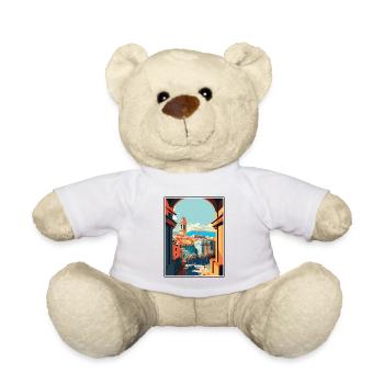 Barcelona Spanien Vintage Reiseposter WPA Souvenir - Teddy - Weiß - Vorne