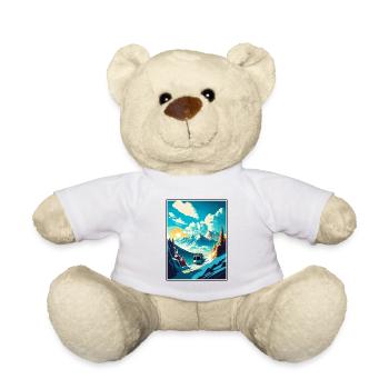 Laax Suisse Vintage voyage affiche Souvenir - Nounours - blanc - Devant