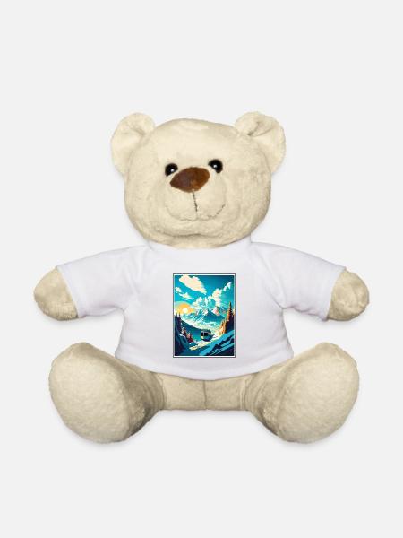 Laax Schweiz Vintage Reiseposter Souvenir - Teddy - Weiß