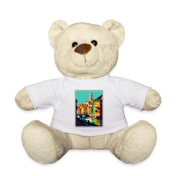 Girona Spain Vintage Travel Poster WPA Souvenir - Teddy Bear - white - Front