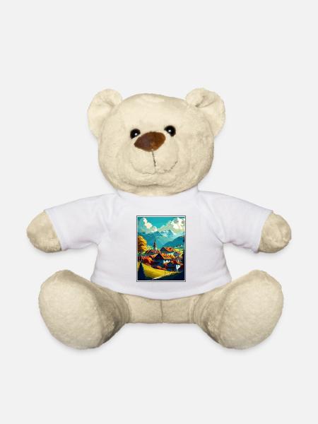 Gruyères Suisse Vintage voyage affiche WPA Art - Nounours - blanc