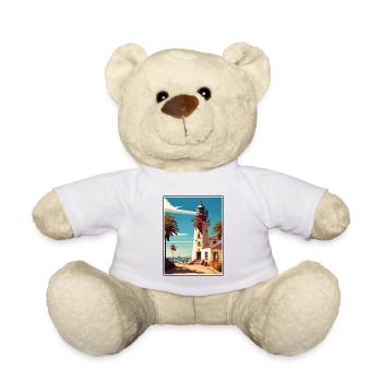 Faro Portugal Vintage voyage affiche WPA Souvenir - Nounours - blanc - Devant
