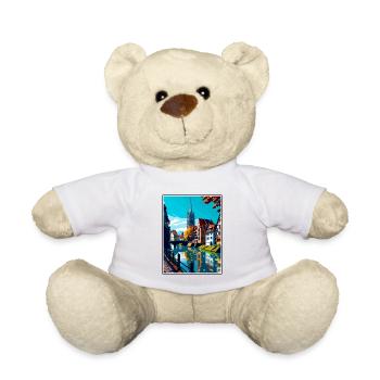 Ulm Germany Vintage Travel Poster WPA Souvenir - Teddy Bear - white - Front