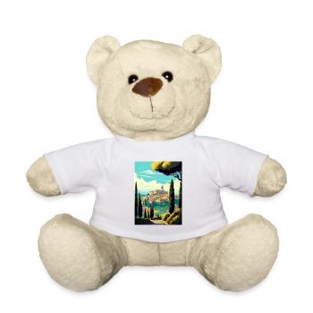 Montepulciano Italie Vintage voyage affiche Souvenir - Nounours - blanc - Devant