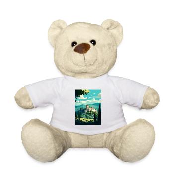 Assise Italie Vintage voyage affiche WPA Souvenir - Nounours - blanc - Devant