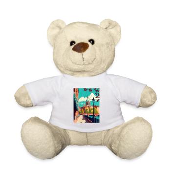 Toulouse Decoration France Vintage Travel Poster - Teddy Bear - white - Front