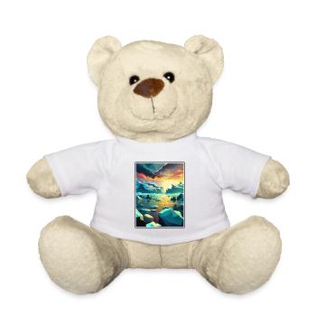 Jokulsarlon Islande Vintage voyage affiche Souvenir - Nounours - blanc - Devant