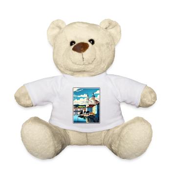 Passau Germany Vintage Travel Poster WPA Souvenir - Teddy Bear - white - Front