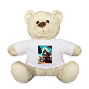 Hannover Deutschland Vintage Reiseposter Souvenir - Teddy - Weiß - Vorne