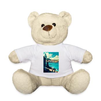 La Corogne Espagne Vintage voyage affiche WPA Souvenir - Nounours - blanc - Devant