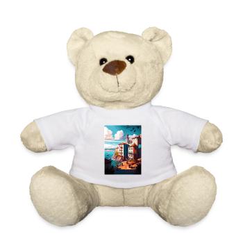 Santander Spain Vintage Travel Poster WPA Souvenir - Teddy Bear - white - Front