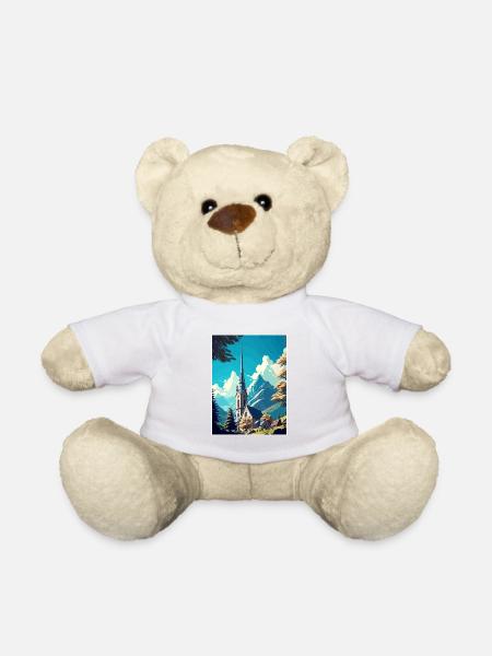 Lourdes France Vintage voyage affiche WPA Souvenir - Nounours - blanc