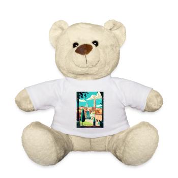 Siena Italy Decoration Vintage Travel Poster WPA - Teddy Bear - white - Front