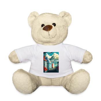 Reykjavik Iceland Vintage Travel Poster Souvenir - Teddy Bear - white - Front