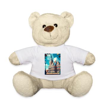 The Hague Decoration Vintage Travel Poster WPA Art - Teddy Bear - white - Front