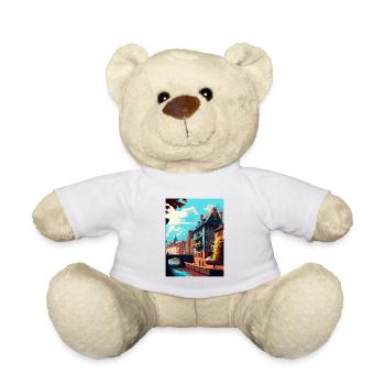 Straßburg Dekoration Frankreich Vintage Reiseposter - Teddy - Weiß - Vorne