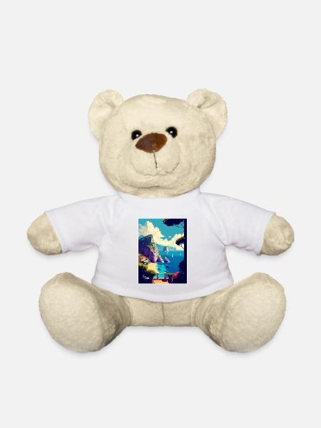Capri Italien Dekoration Vintage Reiseposter WPA - Teddy - Weiß