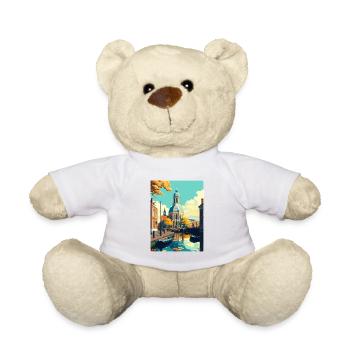 Leiden Pays-Bas Vintage voyage affiche Souvenir - Nounours - blanc - Devant