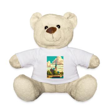 Karlskrona suédois Vintage voyage affiche Souvenir - Nounours - blanc - Devant