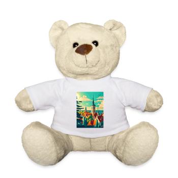 Tallinn Estonie Vintage voyage affiche WPA Souvenir - Nounours - blanc - Devant