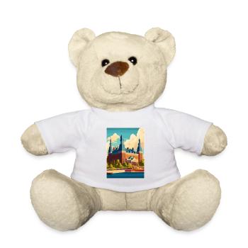 Helsingborg Suède Vintage voyage affiche Souvenir - Nounours - blanc - Devant