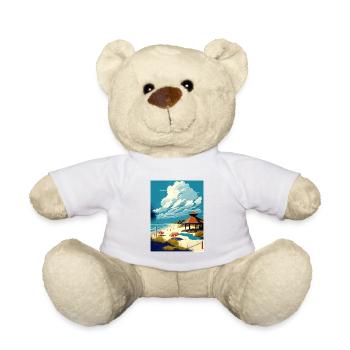 swinoujscie Pologne Affiche de voyage vintage Souvenir - Nounours - blanc - Devant