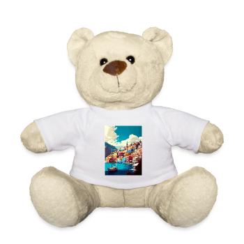 Symi Griechenland Vintage Reiseposter WPA Souvenir - Teddy - Weiß - Vorne