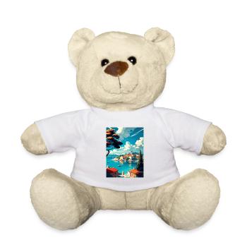 Dalmacija Hrvatska Croatia Coastal Travel Poster - Teddy Bear - white - Front