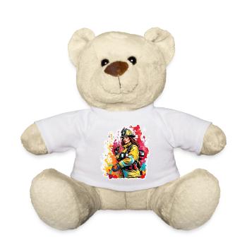 Pompier/Incendie/Incendie/Extinction/Héroïne - Nounours - blanc - Devant