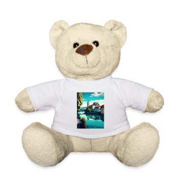 Schaffhausen Schweiz Vintage Reiseposter WPA - Teddy - Weiß - Vorne