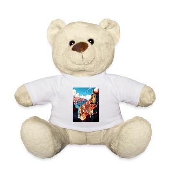 Porto Portugal Vintage Travel Poster WPA Souvenir - Teddy Bear - white - Front
