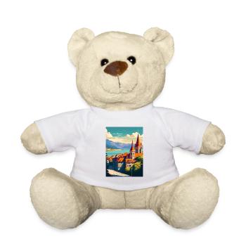 Lausanne Suisse Vintage voyage affiche WPA Art - Nounours - blanc - Devant