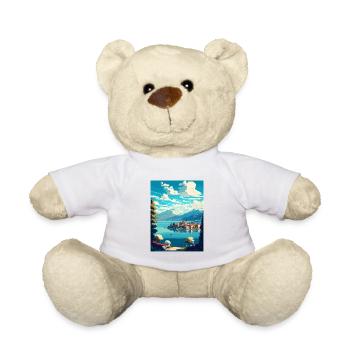 Lago Maggiore Schweiz Vintage Reiseposter - Teddy - Weiß - Vorne