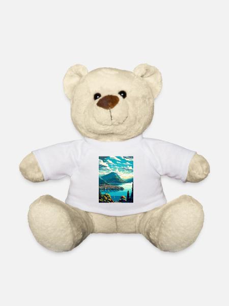 Lugano Schweiz Vintage Reiseposter Souvenir - Teddy - Weiß