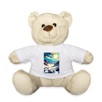 Obertauern Austria Vintage Travel Poster Souvenir - Teddy Bear - white - Front