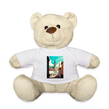 Linz Autriche Vintage voyage affiche WPA Souvenir - Nounours - blanc - Devant