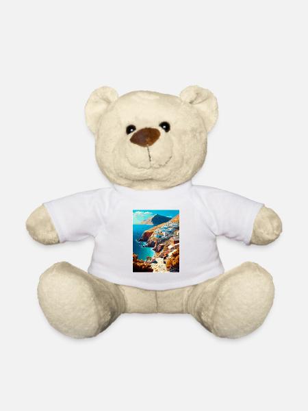Folegandros Griechenland Dekoration Reiseposter - Teddy - Weiß